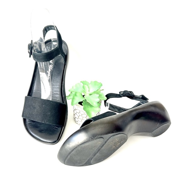 Robert Clergerie Black Leather Platform Sandals Ankle Strap Open Toe Clog Size 6 - Picture 3 of 10